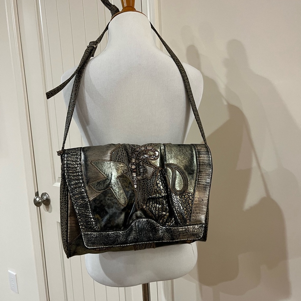 80s Elegant Metallic Shoulder Bag